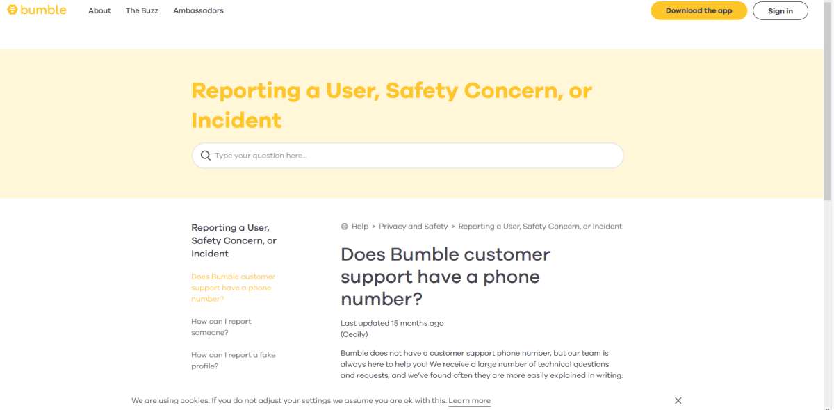 bumble support